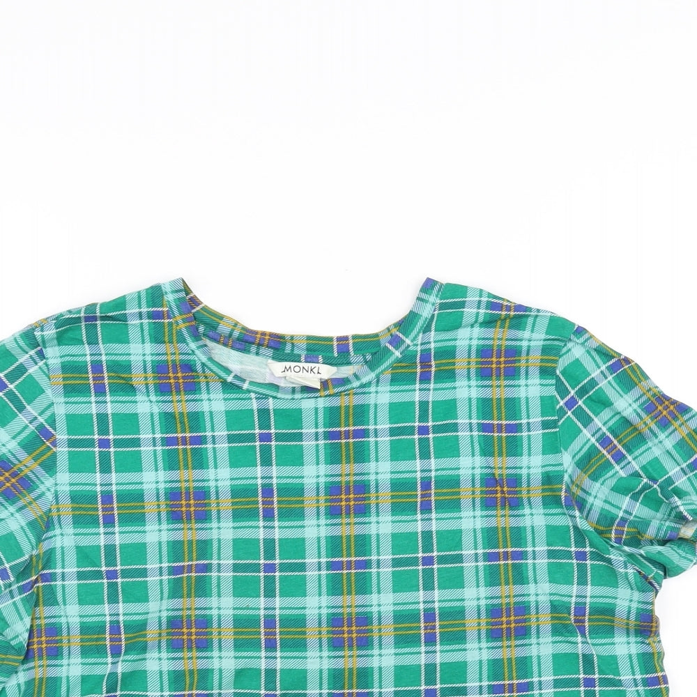 Womens UK Size M MONKL Green Basic T-Shirt