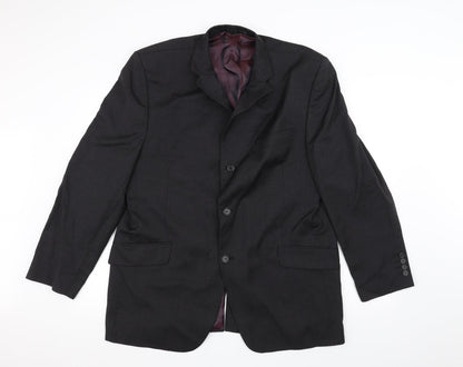 Angelico Mens Black   Jacket Suit Jacket Size 40