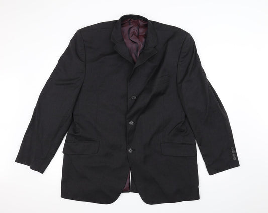 Angelico Mens Black   Jacket Suit Jacket Size 40