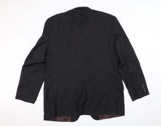 Angelico Mens Black   Jacket Suit Jacket Size 40