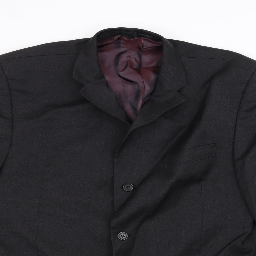 Angelico Mens Black   Jacket Suit Jacket Size 40