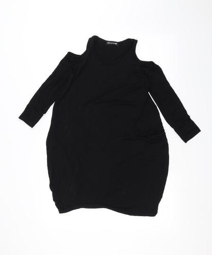 Womens UK Size 4 PRETTYLITTLETHING Black Basic T-Shirt