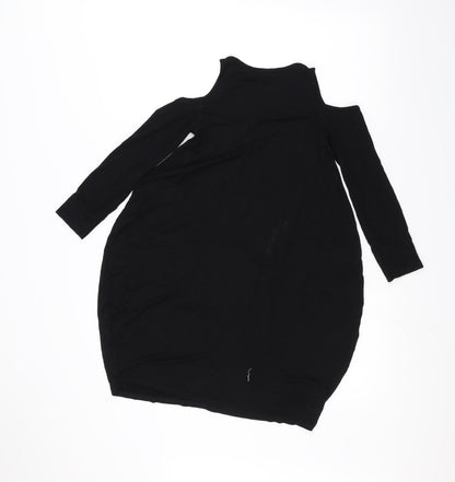 Womens UK Size 4 PRETTYLITTLETHING Black Basic T-Shirt