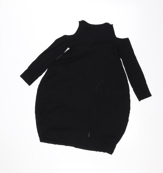 Womens UK Size 4 PRETTYLITTLETHING Black Basic T-Shirt