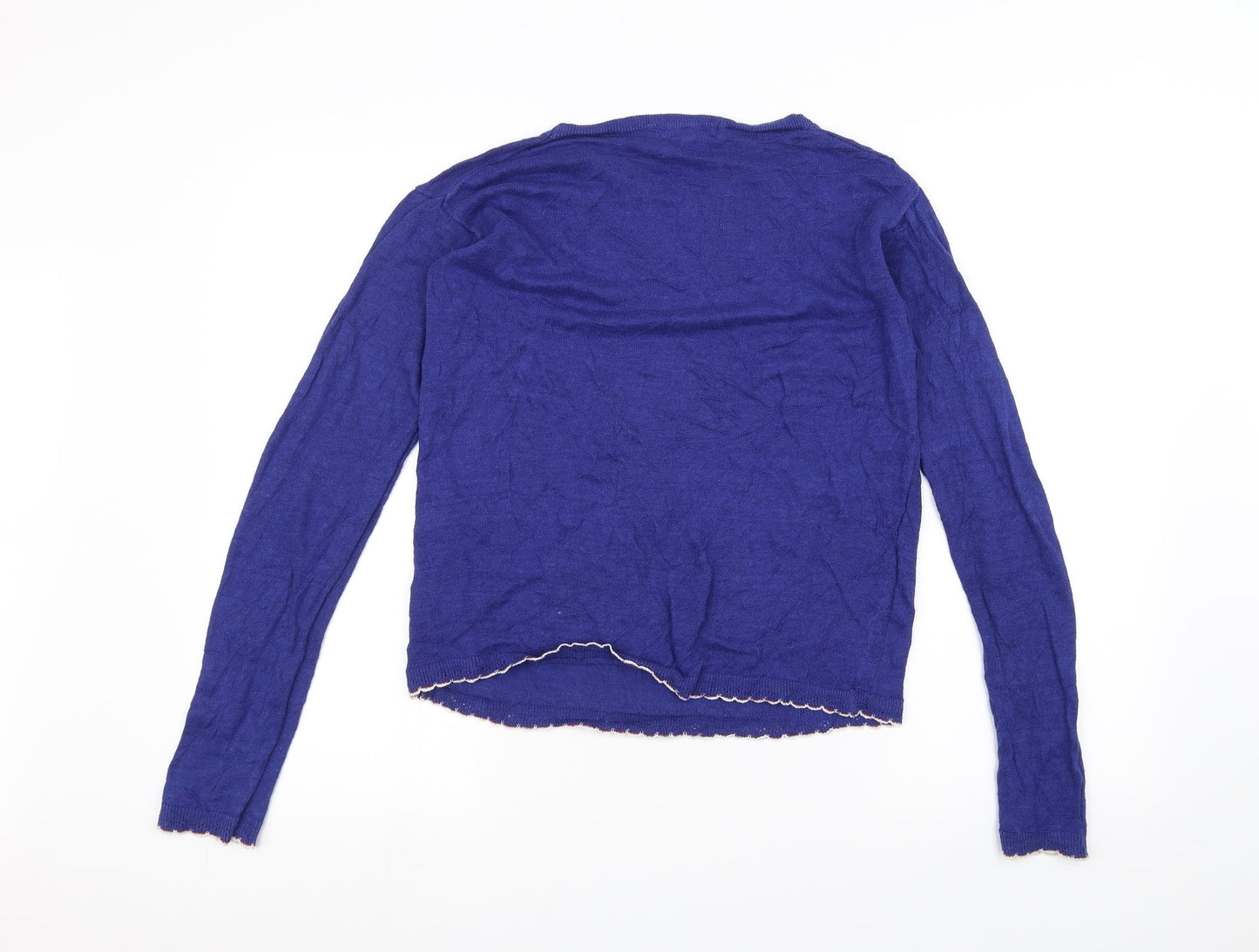 Womens UK Size M UNI Blue Basic T-Shirt