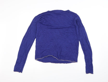 Womens UK Size M UNI Blue Basic T-Shirt