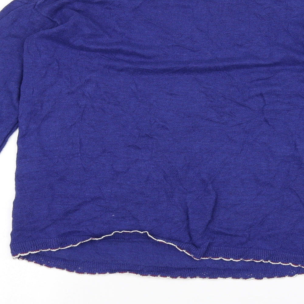 Womens UK Size M UNI Blue Basic T-Shirt
