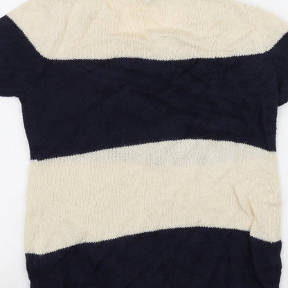 Gap Womens White Striped Knit Pullover Jumper Size S