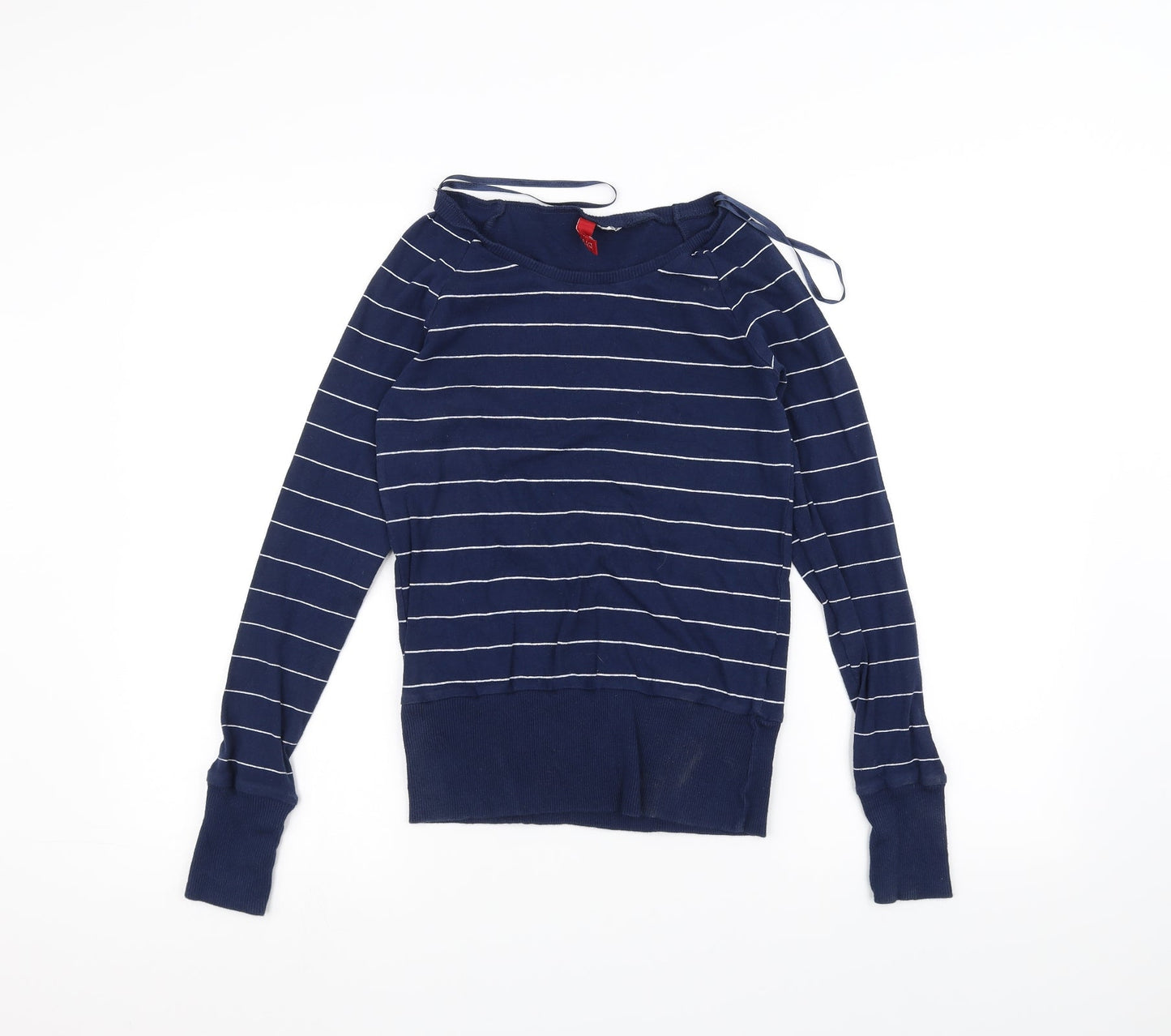 H&M Womens Blue Striped  Pullover Jumper Size 10