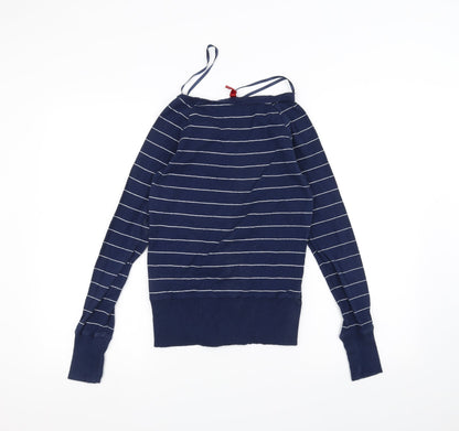 H&M Womens Blue Striped  Pullover Jumper Size 10