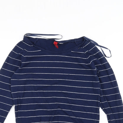 H&M Womens Blue Striped  Pullover Jumper Size 10
