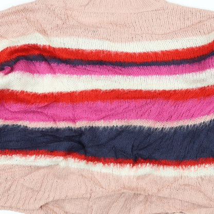 George Womens Pink Striped Knit Pullover Jumper Size 12