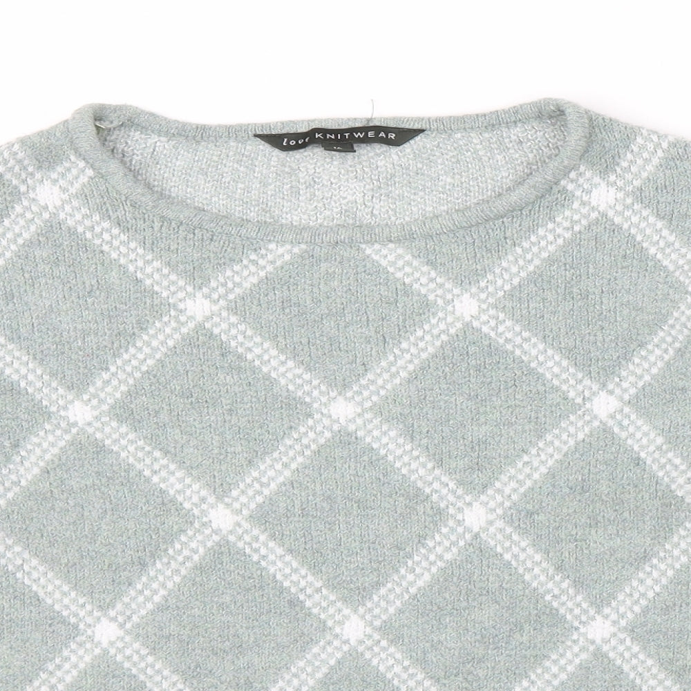 Love Knit Womens Green Argyle/Diamond Knit Pullover Jumper Size 16