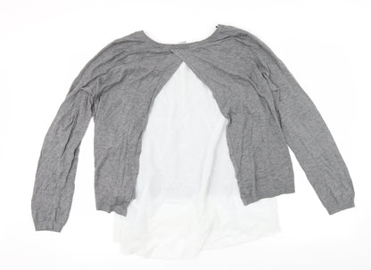 H&M Womens Grey   Cardigan Jumper Size M