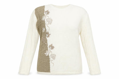 Better & Peter Allen Womens Beige Floral  Pullover Jumper One Size