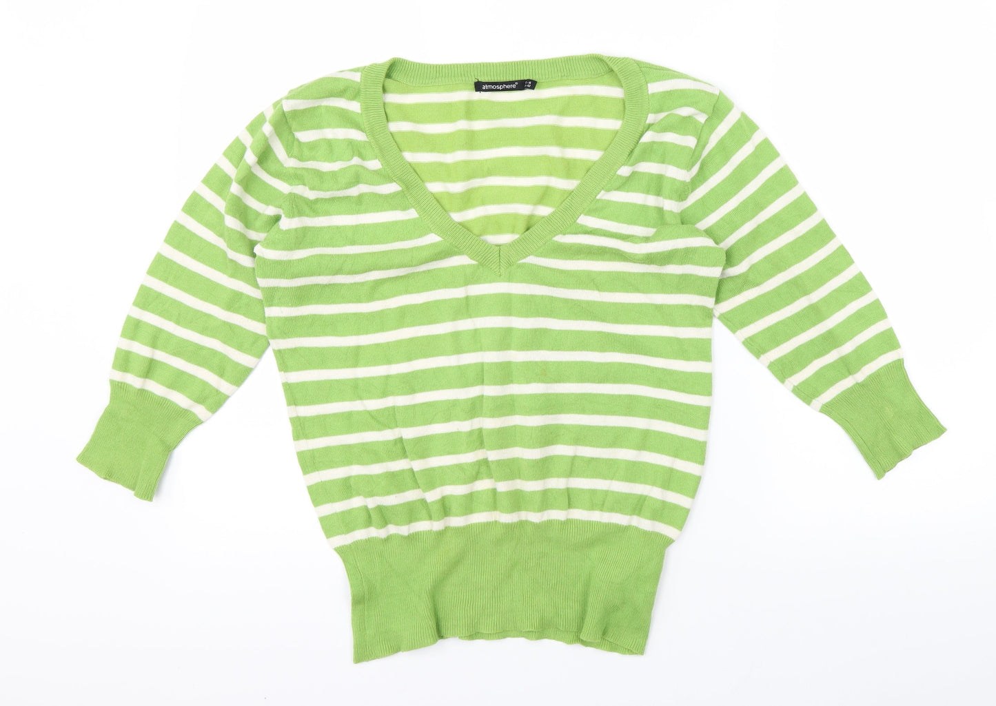 Atmosphere Girls Green Striped  Pullover Jumper Size 12-13 Years