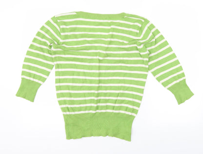 Atmosphere Girls Green Striped  Pullover Jumper Size 12-13 Years