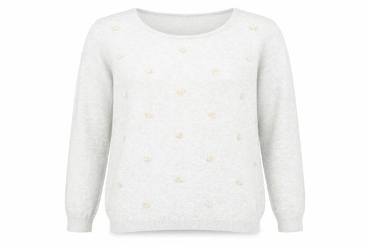 Petite Womens Grey Floral  Pullover Jumper Size 10