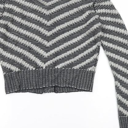 Limited Womens Multicoloured Striped Knit Pullover Jumper Size 12  - Cropped
