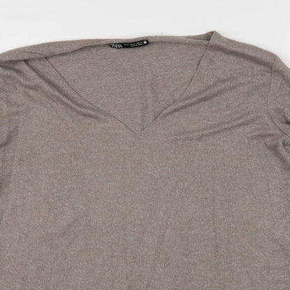 Zara Womens Brown   Pullover Jumper Size M
