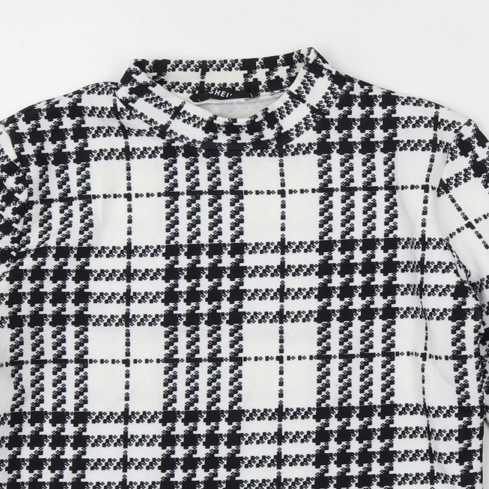 SheIn Womens Multicoloured Check  Basic Blouse Size M