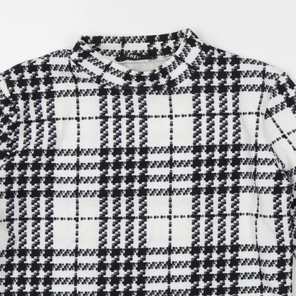 SheIn Womens Multicoloured Check  Basic Blouse Size M