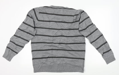 Blue Harbour Mens Gold Striped  Pullover Jumper Size M
