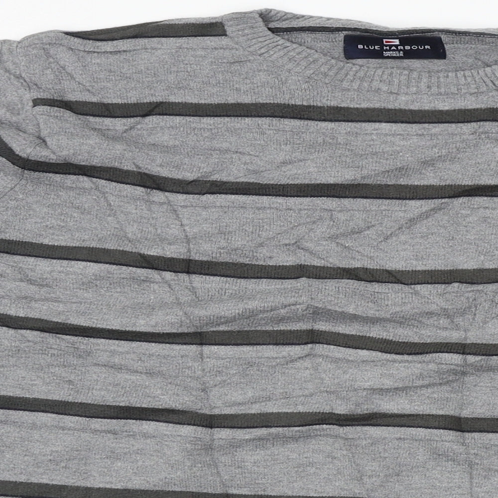 Blue Harbour Mens Gold Striped  Pullover Jumper Size M