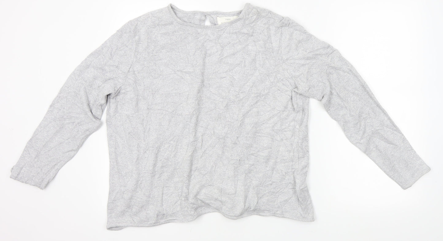 Womens UK Size L NEXT Grey Basic T-Shirt