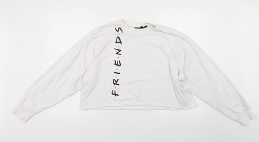 Womens UK Size 14 Friends White Pullover Sweatshirt