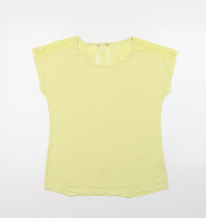 Womens UK Size 10 Preworn Yellow Basic T-Shirt