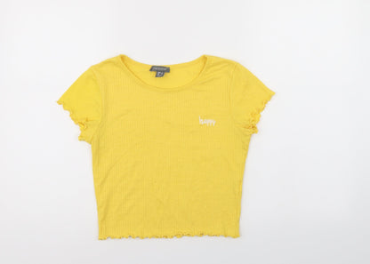 Primark Womens Yellow   Basic T-Shirt Size 10