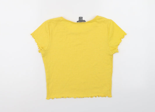 Primark Womens Yellow   Basic T-Shirt Size 10