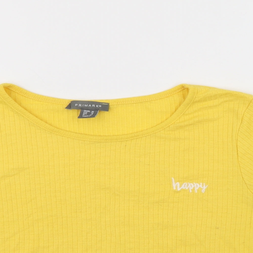 Primark Womens Yellow   Basic T-Shirt Size 10