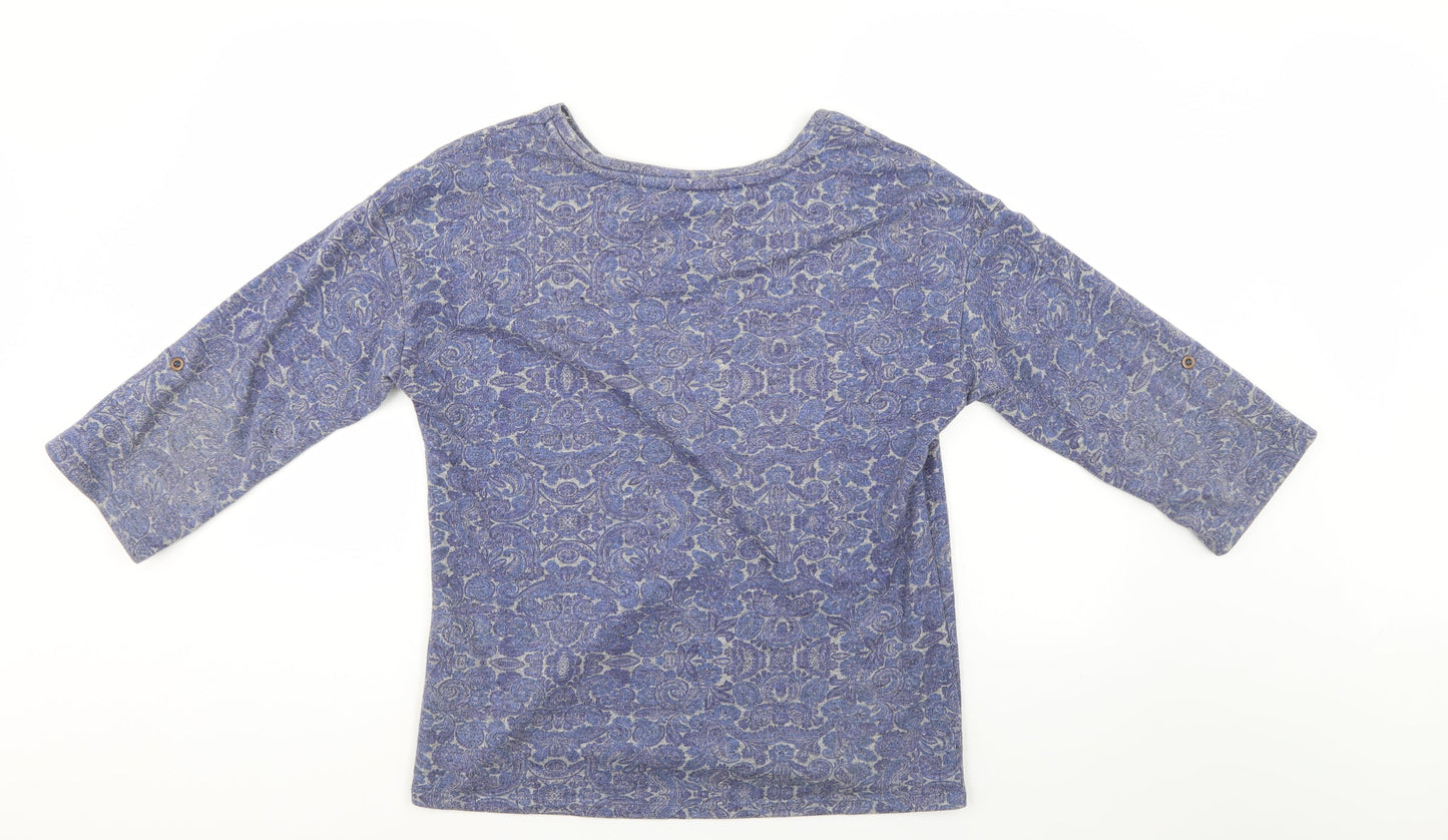 George Womens Blue Paisley  Pullover Sweatshirt Size 12