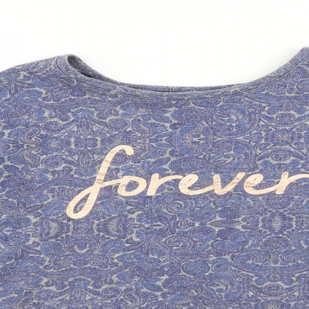 George Womens Blue Paisley  Pullover Sweatshirt Size 12