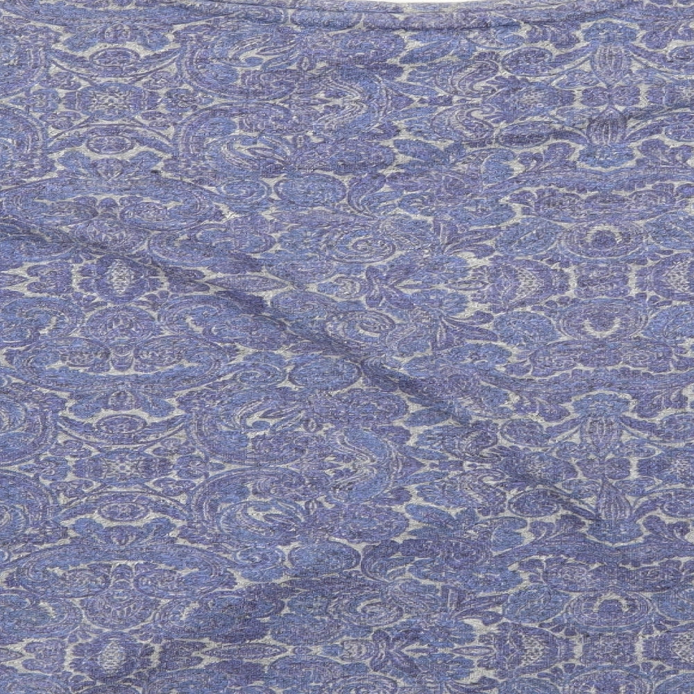 George Womens Blue Paisley  Pullover Sweatshirt Size 12