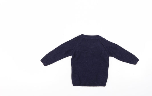 Preworn Boys Blue Fair Isle  Pullover Jumper
