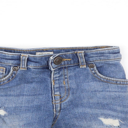 River Island Boys Blue  Denim Cropped Jeans Size 9 Months  - Shorts/Distressed