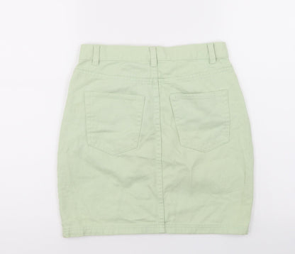 Monki Womens Green  Denim A-Line Skirt Size 6