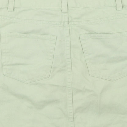 Monki Womens Green  Denim A-Line Skirt Size 6