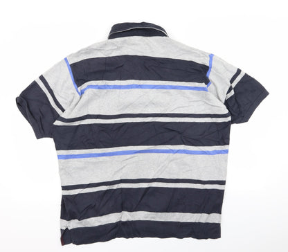 Blue Harbour Womens Grey Striped  Basic Polo Size M