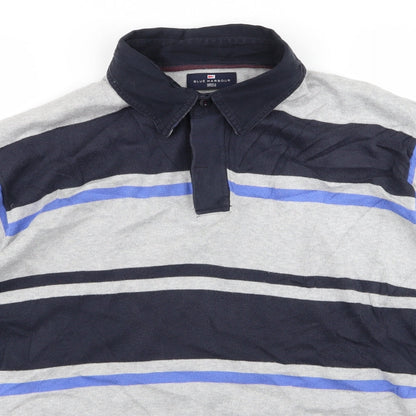 Blue Harbour Womens Grey Striped  Basic Polo Size M