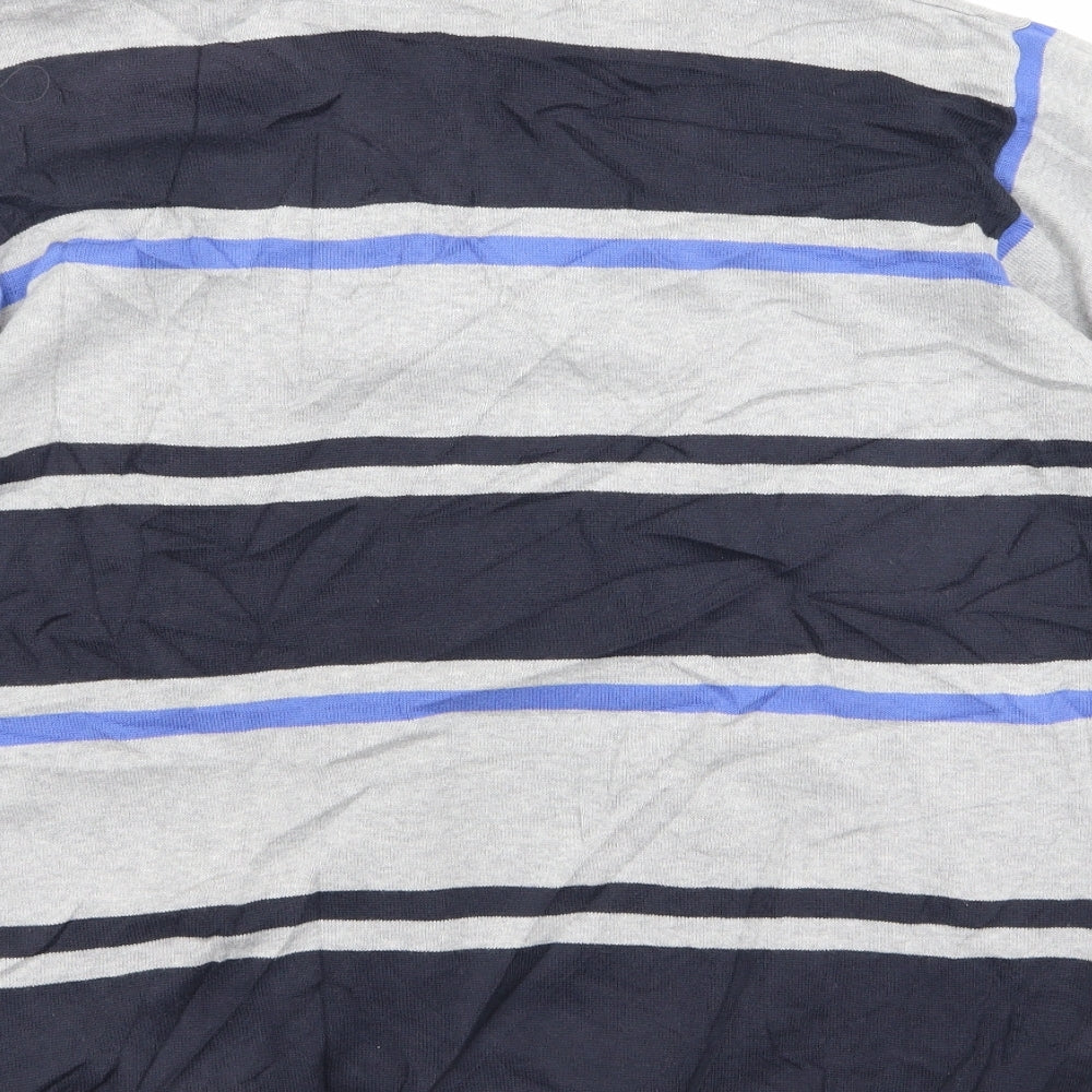 Blue Harbour Womens Grey Striped  Basic Polo Size M