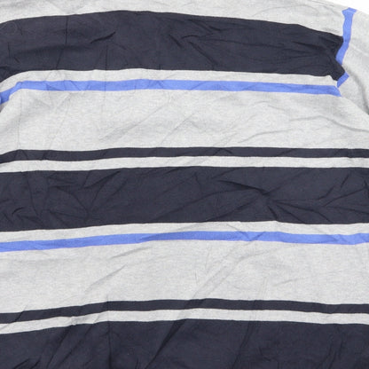 Blue Harbour Womens Grey Striped  Basic Polo Size M
