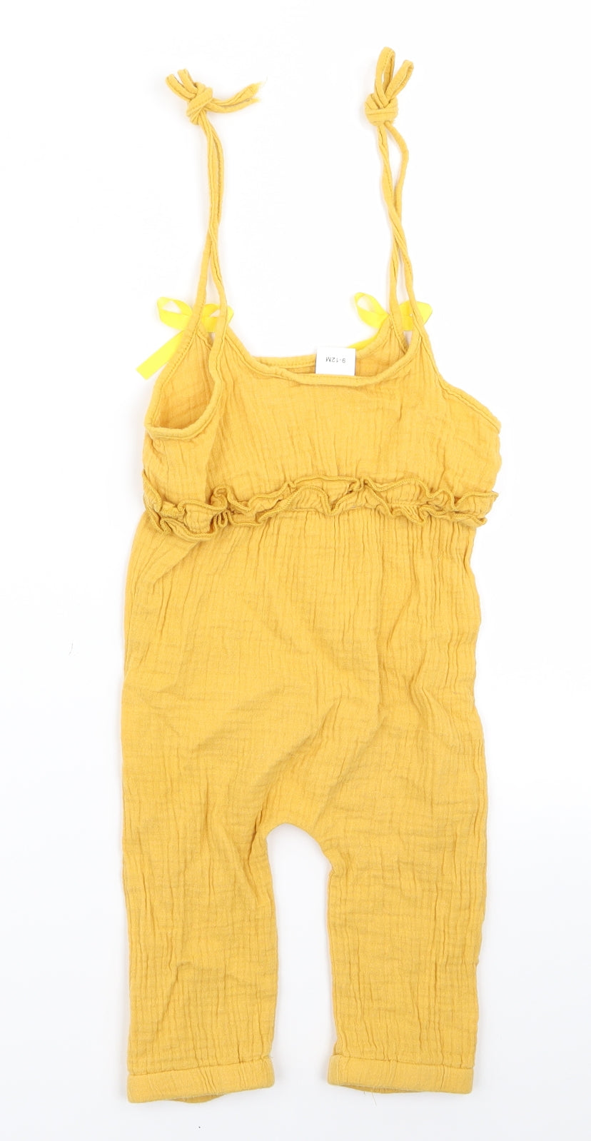 Preworn Girls Yellow   Dungaree One-Piece Size 12 Months