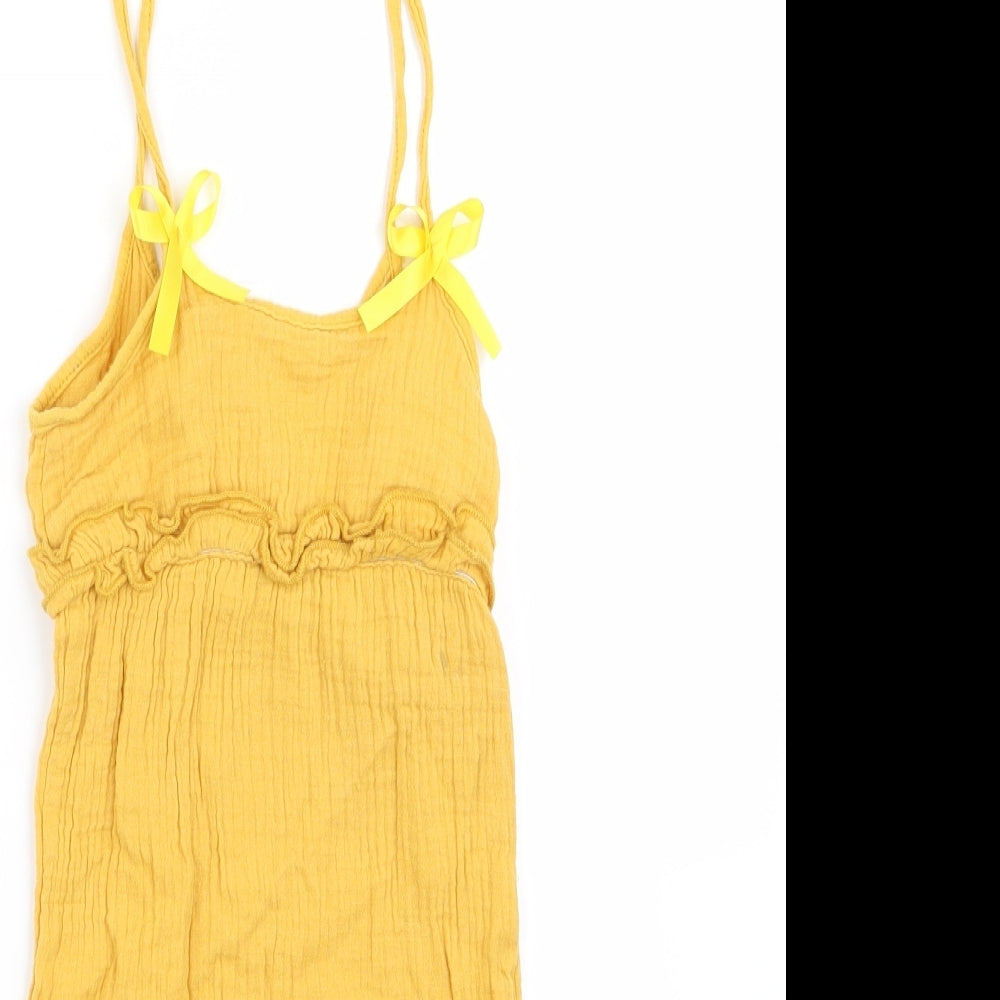 Preworn Girls Yellow   Dungaree One-Piece Size 12 Months