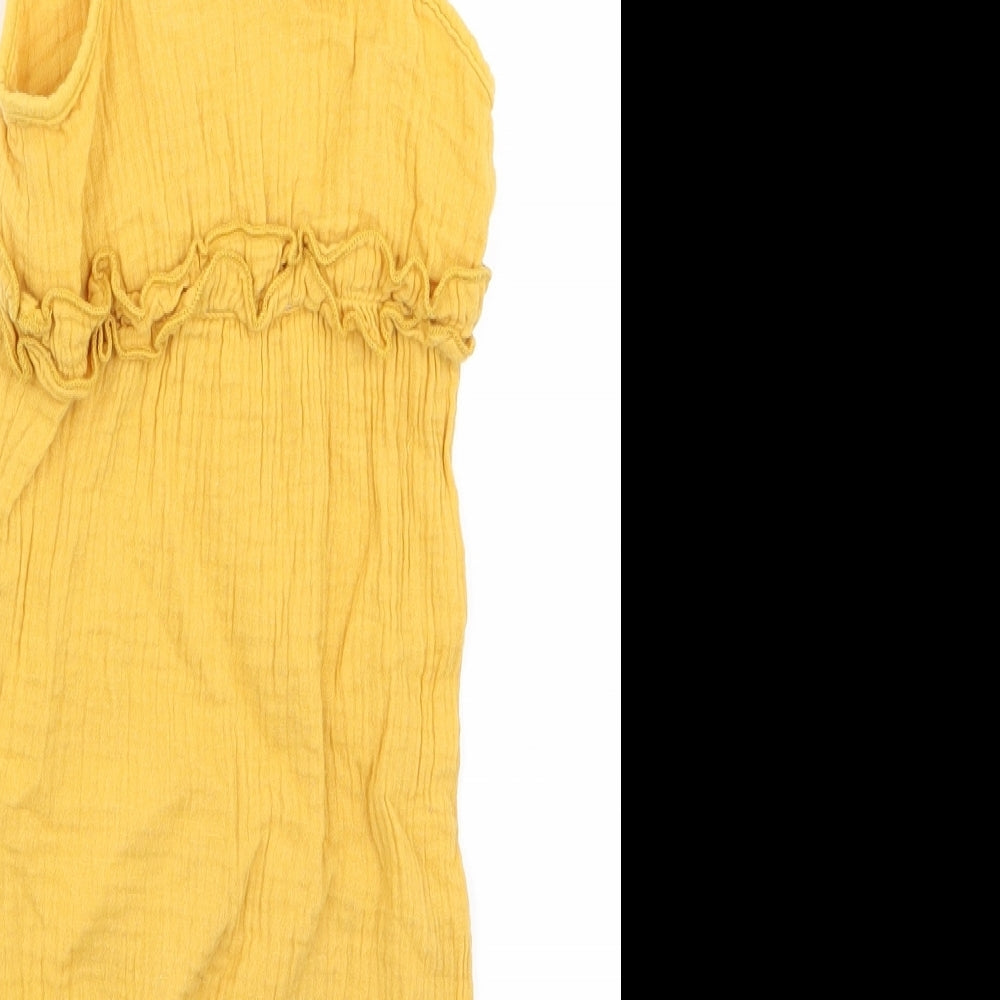 Preworn Girls Yellow   Dungaree One-Piece Size 12 Months