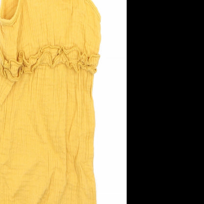 Preworn Girls Yellow   Dungaree One-Piece Size 12 Months