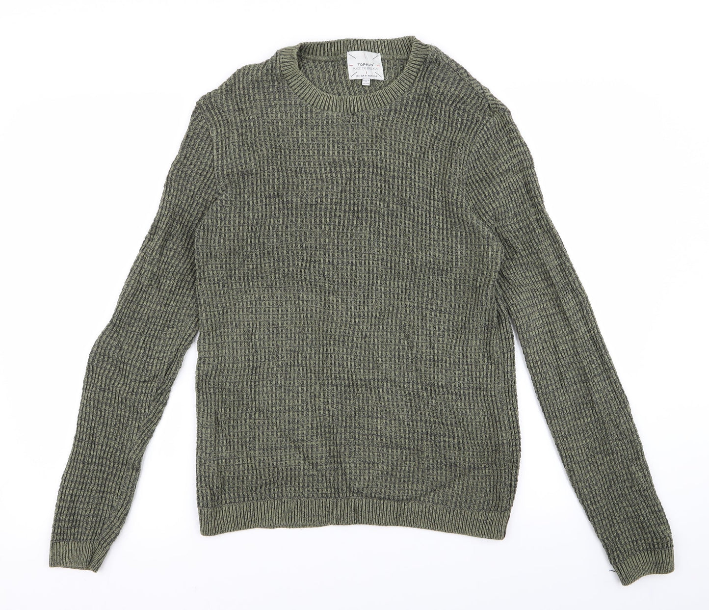 Topman Mens Green   Pullover Jumper Size S